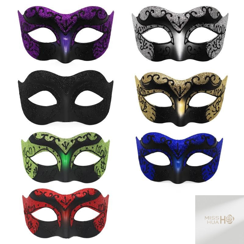 Set of 2, Couple's Elegant Black Lace Masquerade Masks for Costume Parties