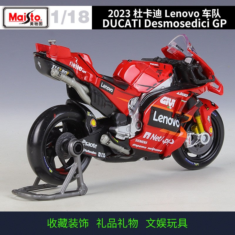 Maisto 1:18 Ducati Team 2023 2022 Gp Lenovo #1 #23 #43 #63 Racing Bike Alloy Diecast Model Toy Collectible Figure