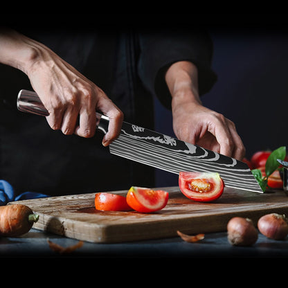 MDHAND Faca de Cozinha 8 Polegadas Aço Carbono Alto Forjada à Mão Faca de Chef Afiada Cutelo de Carne Legumes Faca de Cozinha Profissional