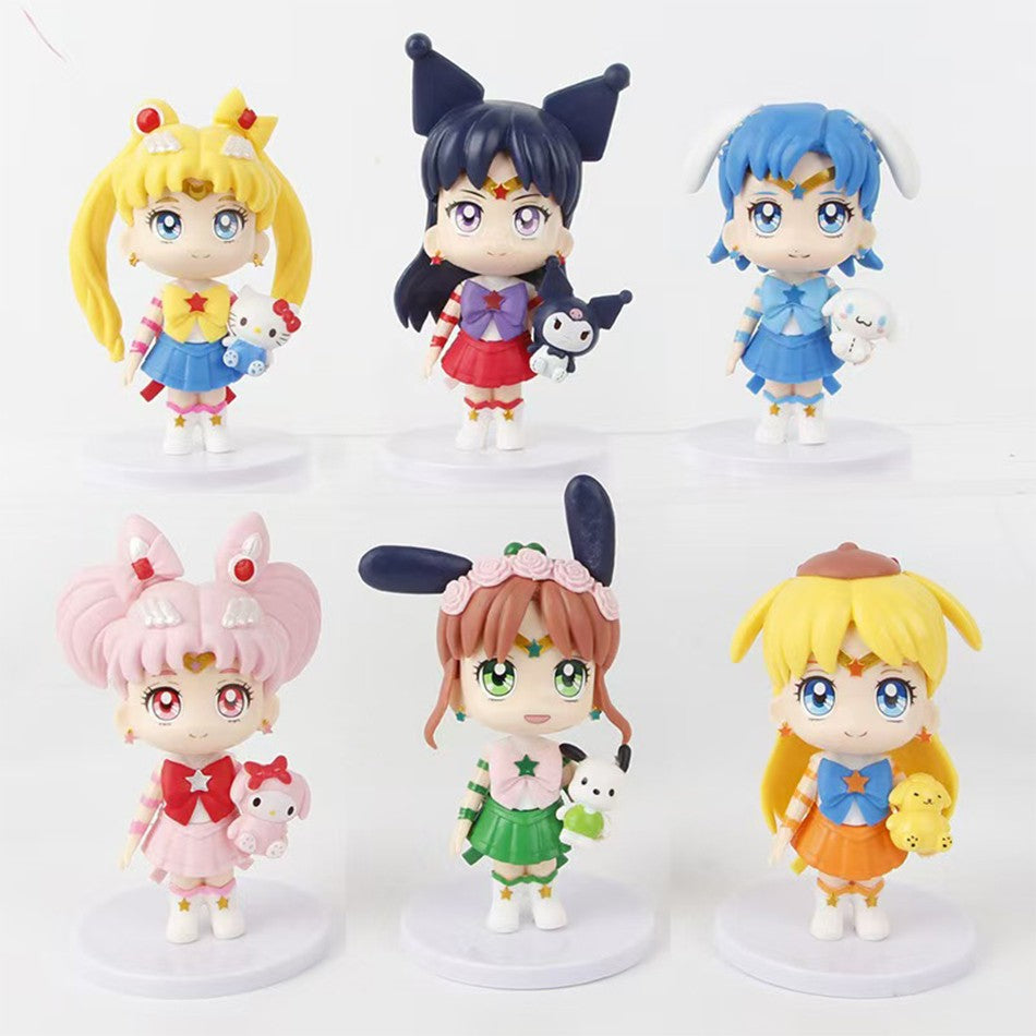 7cm Boneco de Anime de Sailor Moon Tsukino Usagi/Chibiusa/Kino Makoto Boneco de Ação Sailor Mars Júpiter Mercúrio Vênus Brinquedo Infantil