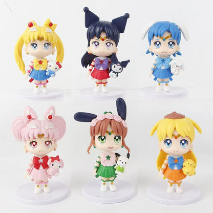 7cm Boneco de Anime de Sailor Moon Tsukino Usagi/Chibiusa/Kino Makoto Boneco de Ação Sailor Mars Júpiter Mercúrio Vênus Brinquedo Infantil