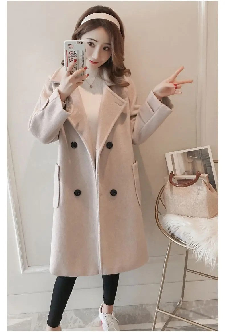 Fashionable Woolen Coat Women's Mid-Length Korean Style Hot Sale Of The Season New Spring Autumn Slimming Versatile Tweed Jacket