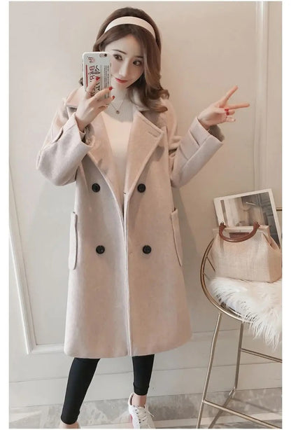 Fashionable Woolen Coat Women's Mid-Length Korean Style Hot Sale Of The Season New Spring Autumn Slimming Versatile Tweed Jacket
