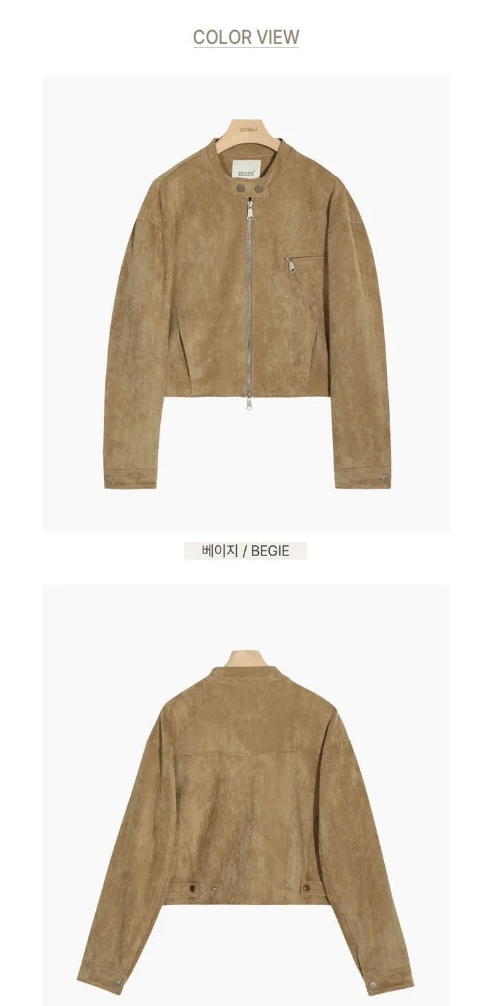 Retro American Coffee Brown Copper Zipper Button Short Jacket 2025 Autumn Trendy PU Leather Jacket Versatile for Dynamic Women