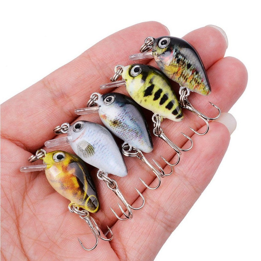 Conjunto de Iscas de Pesca Mini Truta Flutuante Isca Articulada Artifical Crazy Swing Isca Dura de Crank Bait Isca de Lápis
