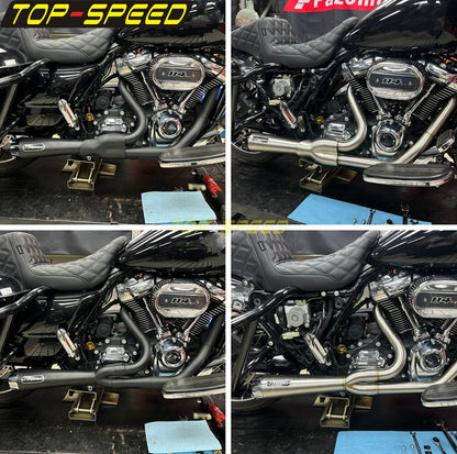 For Harley CVO Street Glide FLHXSE 2017-2025 CVO Road Glide ST FLTRXSTSE 2024-2025 2-Into-1 Exhaust Motorcycle Touring Mufflers