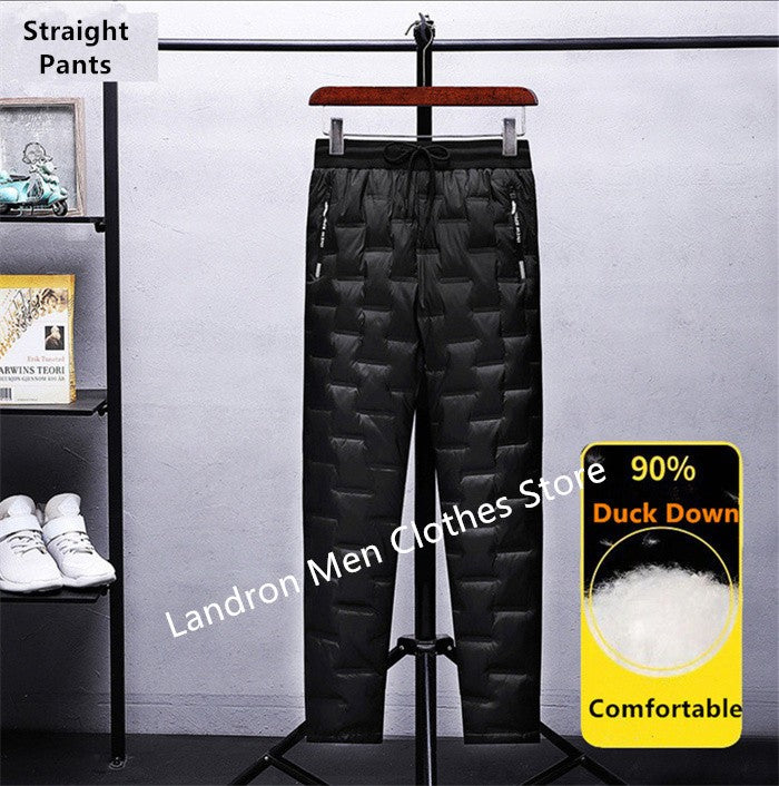 Calças Masculinas de Pena de Pato para Exterior, Acolchoadas, Inverno, 8GG, 7GG, 6GG, Jogger, Quente, Impermeável, Térmica, Tamanhos Grandes, Roupas Resistentes ao Frio