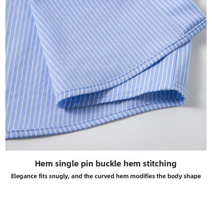 High End Mulberry Silk Soft Anti-wrinkle New Stripped Slim Fit Brand Men Shirts Designer Long Sleeve Business Casual Tops 2025