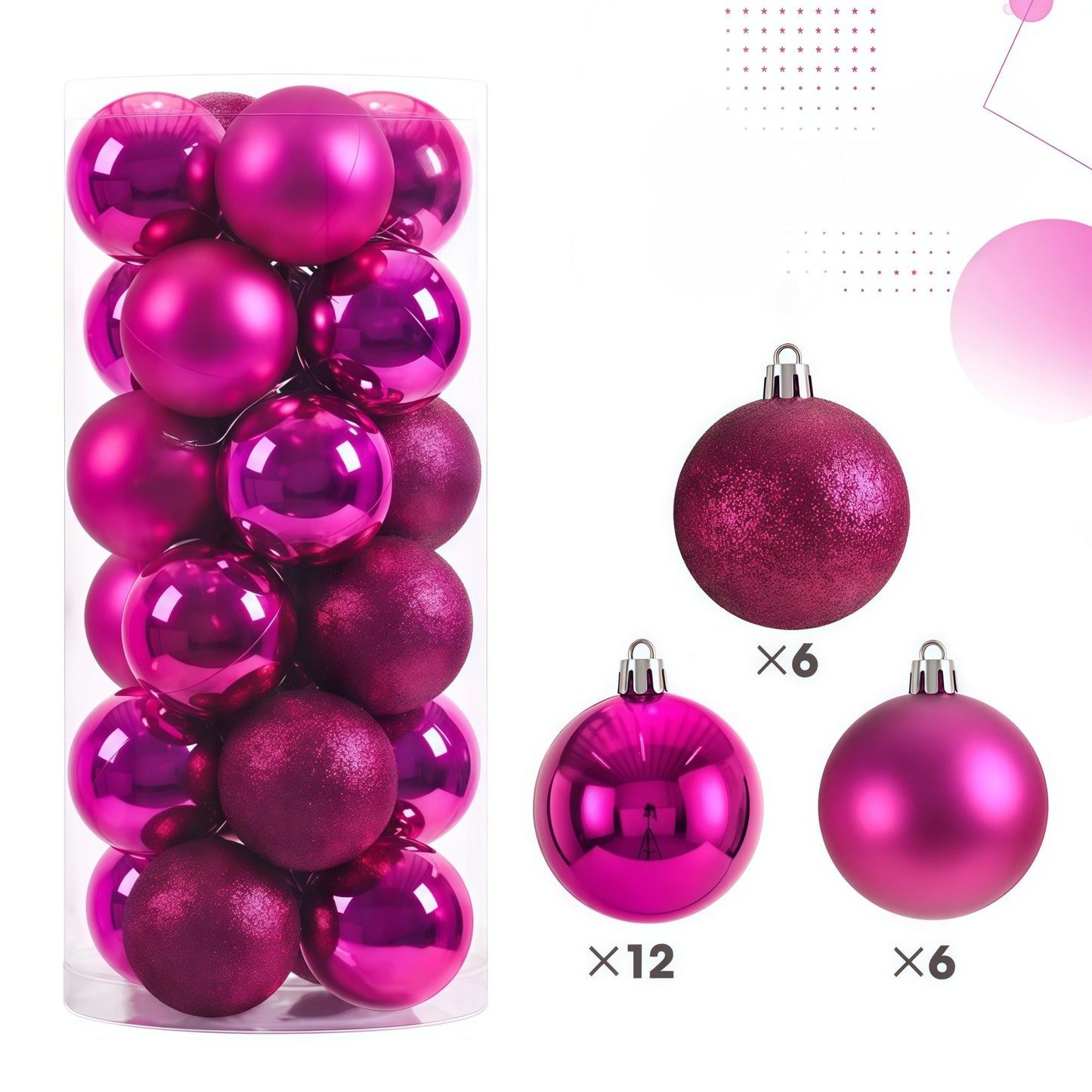 3/4cm Christmas Ball Hanging Christmas Tree Ornament for Home Indoor Decor New Year 2026 Navidad DIY Christmas Decoration Gifts