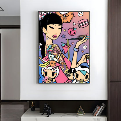 Cartoon Art Kawaii townTokidokiinside Poster HD art sticky wall waterproof home living room bedroom bar aesthetic decoration