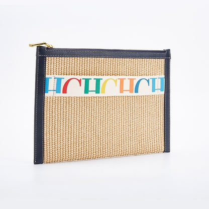 CHCH Handmade Woven Clutch Bag Ribbon Embellished Niche Style Clutch Bag