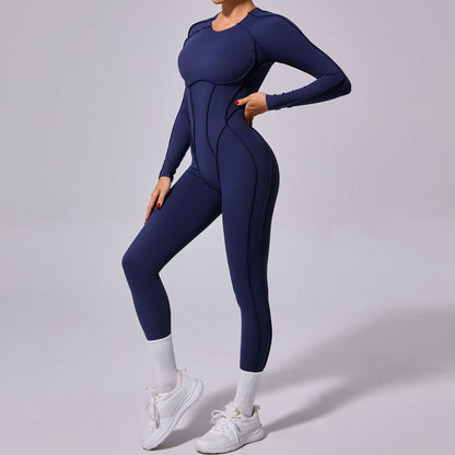 One-piece Yoga Jumpsuit Women Long Sleeved Set Quick Drying Yoga suit Gym Training Suit  Sportswear Bodysuits Women Fitness Set