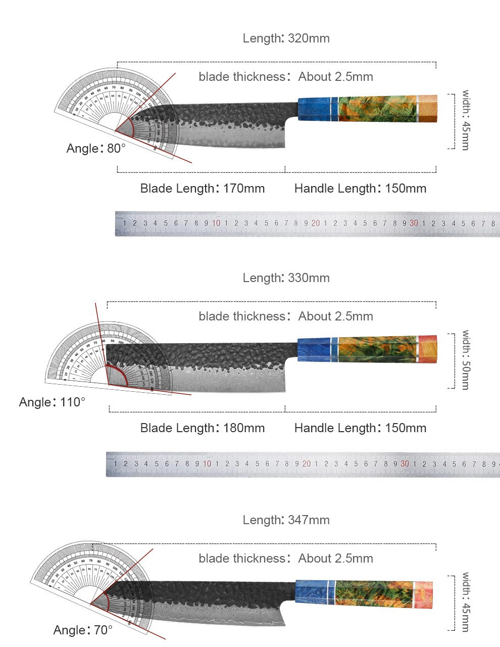 1-4 PCS Kitchen Knife set VG10 Damascus Steel Japanese chef Knife Santoku Knife Nakiri Knife kiritsuke knife Stable wood Handle