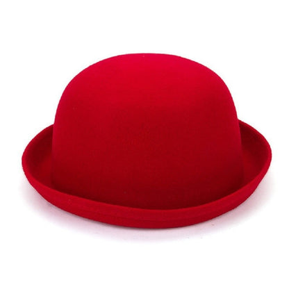 Fashion Winter Hat Fedora Vintage Women Children Trendy Wool Felt Bowler Derby Floppy Hats For Girls Women