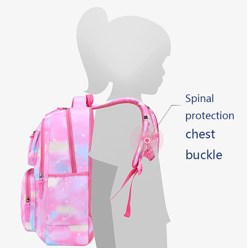 Mochila Escolar Menina Rosa Para Crianças Adolescentes Escolar Primária Kawaii Fofa Impermeável