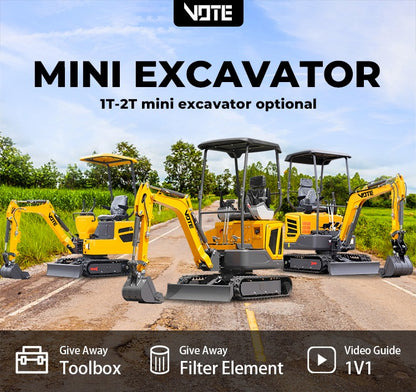 Miniescavadeira hidráulica de esteira de 1,6 tonelada mais vendida, multifuncional, personalizável para aplicações de jardinagem agrícola