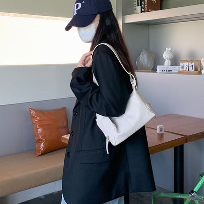 Y2K Style Shoulder Bag Shoulder Purse For Girls Street Wear For Women Trendy Motorcycle Handbag Minimalist