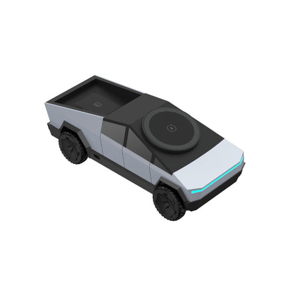 Suporte de Mesa Cybertruck Qi2 3 em 1 Base de Carregamento Sem Fio CyberDock para iPhone 16 15 14 Pro Max, AirPods, IWatch