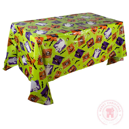 220cm×130cm Christmas Halloween Tablecloth Party Activities Family Parti Decoration Spider Snowman Pumpkin Pattern Tablecloth