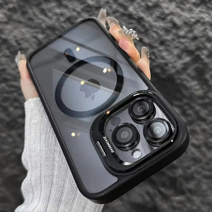 Capa de celular de luxo magnética à prova de choque para iPhone 17 Pro Max 16 15 14 13 12 11 17Air para Magsafe suporte protetor de lente de vidro