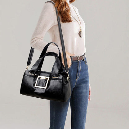 Women Multi-layers Top-handle Bag Quality Leather Handbags Purses Female Luxury Designer Large Capacity Boston Ladies Sac A Main