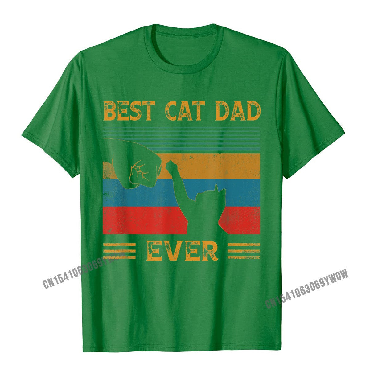 Mens Vintage Best Cat Dad Ever Bump Cat Lover T-Shirt Camisas Men Design New Coming Cotton Tops Shirt Letter For Boys