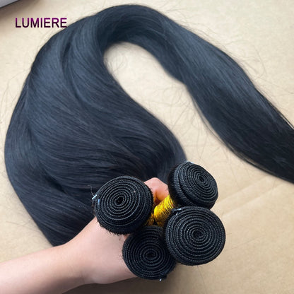 Cabelo Humano Liso Extenso de 8 a 40 polegadas, Pacotes de 1/3/4 peças, Cabelo Brasileiro para Mega Hair, Cabelo Humano Cru, Pacotes em Oferta, Extensões de Cabelo Virgem Lumiere