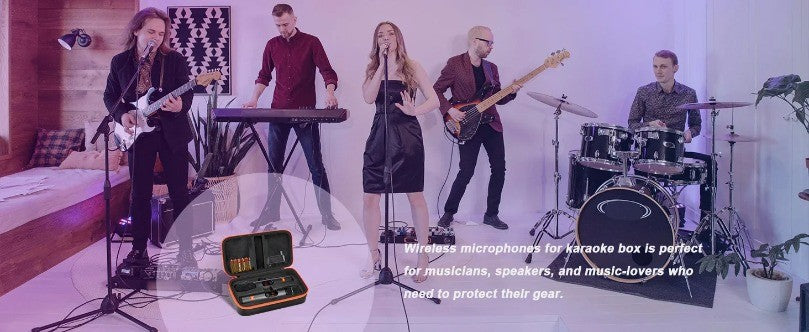 Estojo para Microfone Sem Fio para Sistema de Microfone Sem Fio Duplo JBL Universal Microfone de Mão Duplo Bolsa de Viagem para Canto Karaokê