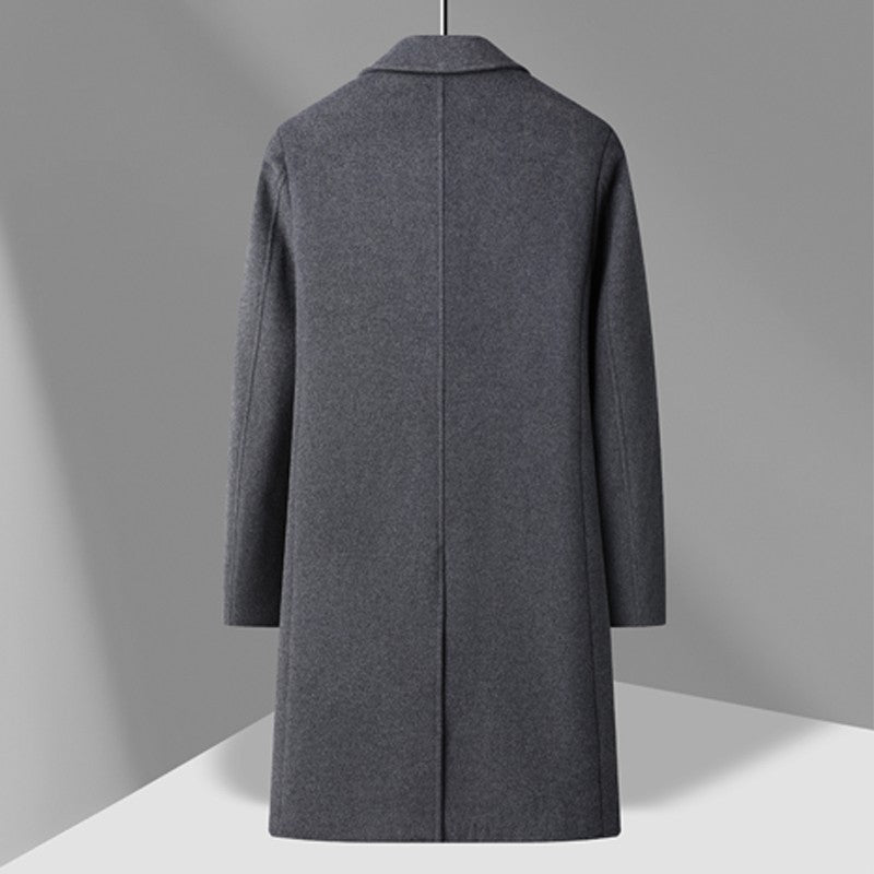Winter Men's Woolen Coat Thicken Warm Trench Coat Men Wool Casual Double Fashion Breasted Long Overcoat Men