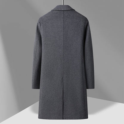 Winter Men's Woolen Coat Thicken Warm Trench Coat Men Wool Casual Double Fashion Breasted Long Overcoat Men