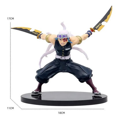 12-20cm Hot Anime Demon Slayer Figure Nezuko Tanjirou Zenitsu Inosuke Kyoujurou Giyuu Kawaii Qposket Figural PVC Modelo Brinquedos Presente