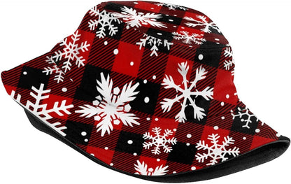 Funny Christmas Bucket Hat New Year Fisherman Hat for Women Men Packable Outdoor Travel Beach Sun Cap