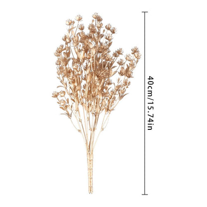 Simulation Flower Christmas Ornament Home Decorations Christmas Artificial Flower Simulation Leaf Artificial Plant Gold Silver