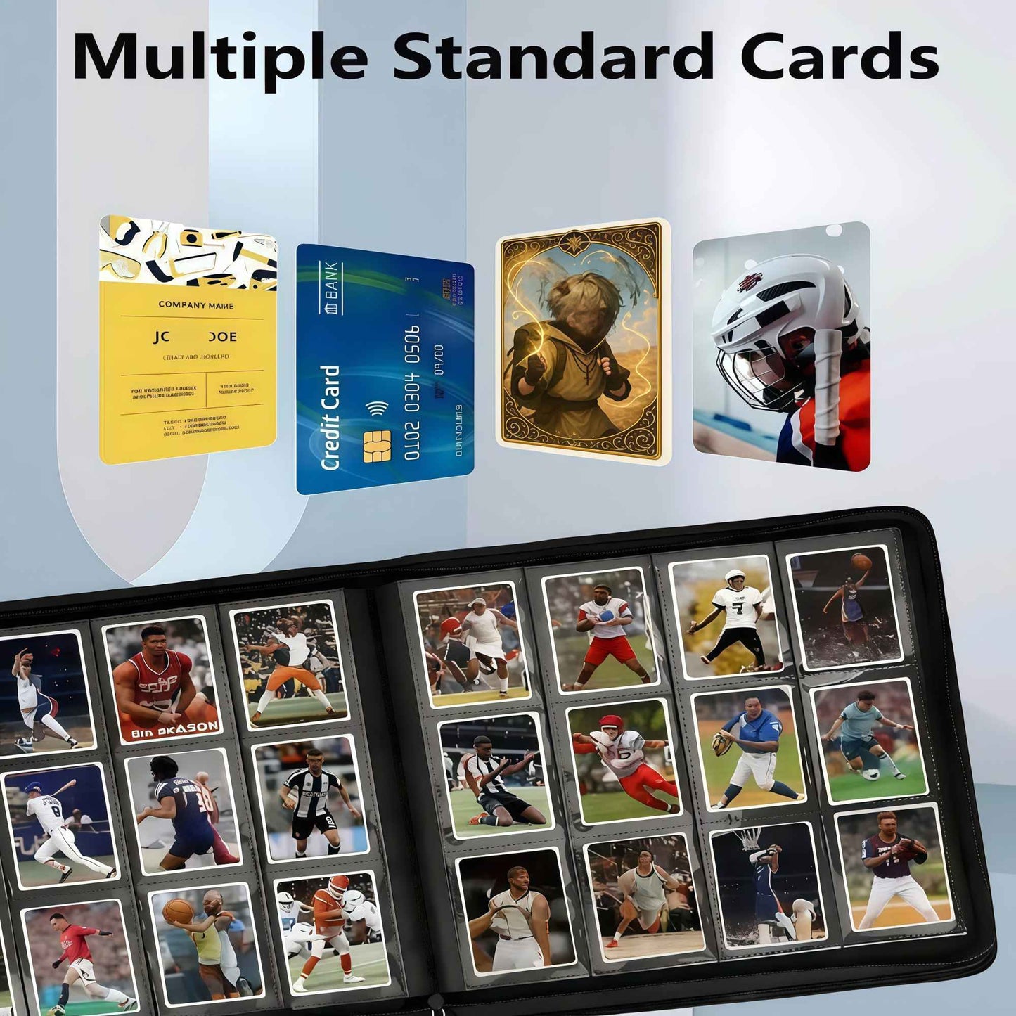 Premium Trading Card Binder with 12 Pockets, Tcg Binder, with 480 Side-Loading Pockets, Trading Card Album Suitable for Mtg, Yu-Gi-Oh!, Baseball, Football Sports Cards, Perfect for Boys, Girls, and Card Enthusiasts, Thanksgiving Gift, Christmas Gift