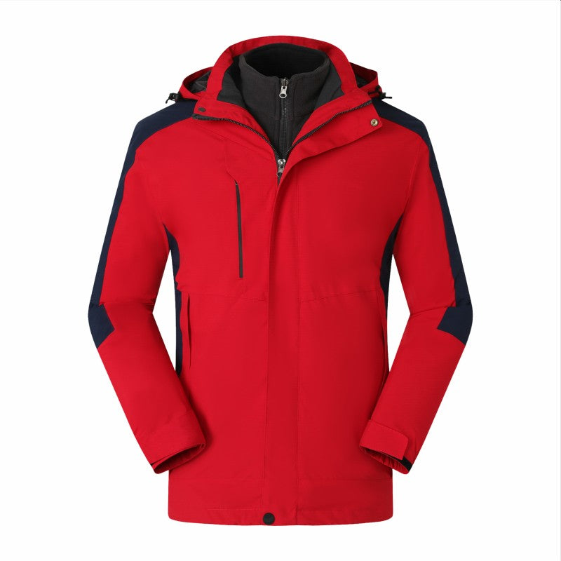 Customized Windbreaker printing free logo image picture thick fleece lined jackets outdoor sportswear windproof coat team clothi