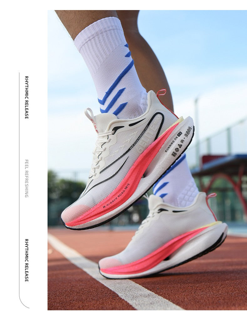 Men  Running Shoes Carbon Board Speciality Marathon Sports Breathable Lightweight Women's Comfortable Athletic Nonskid Sneakers