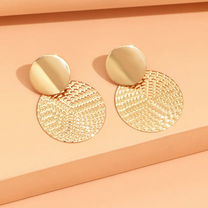 Brincos De Mulher Boho Trendy Geométricos De Metal Redondos Para Mulheres Moda Joias De Casamento