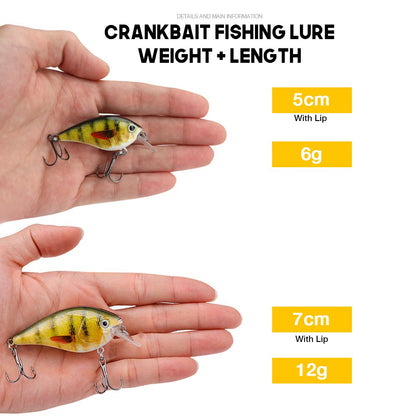 Iscas Artificiais Flutuantes VTAVTA 5cm/7cm Crankbaits para Pesca de Lucio e Robalo, Iscas Artificiais para Pesca, Material de Pesca