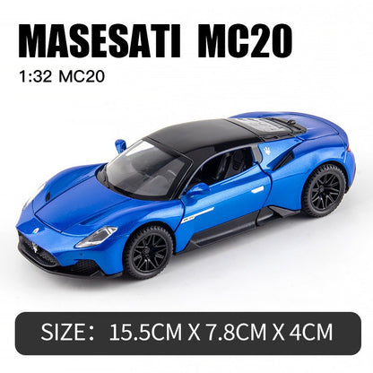 1:32 Maserati MC20 Coupé Liga Esporte Carro Fundido Miniatura Metal Carro Simulação Som e Luz Carro Brinquedo Para Meninos Velozes e Furiosos