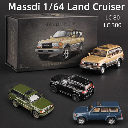 Massdi 1:64 Toyota Land Cruiser LC80 LC300 Car Model Alloy SUV Off-road Miniature Diecast Vehicles Toy Collection