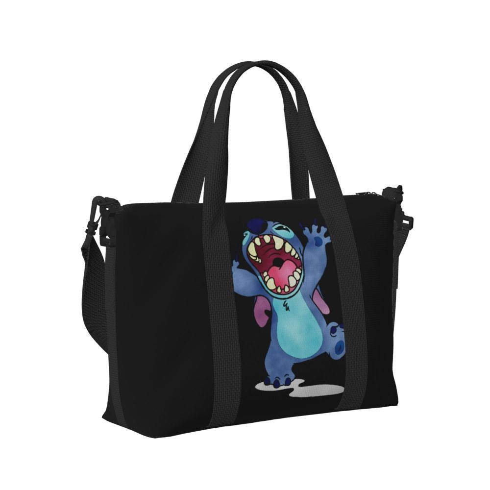 Custom Large SLilo And Stitch Cartoon Tote Bag Women Anime Shopping Shoulder Beach Gym Travel Bag