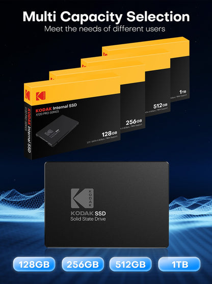 SSD interno original Kodak 1TB 2.5'' SATAIII X120 Pro 550Mb/s para Notebook Desktop 128GB 256GB 512GB