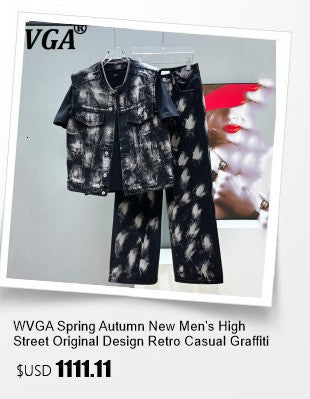 WVGA Spring Autumn New Men Y2K Dark Techwear Gothic Chain Design Blazer Punk Rock Heavy Beaded Niche Chic Casual Suit-Coat W8497