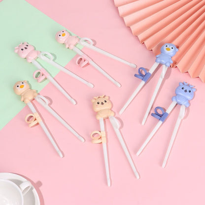 1 Pair Cartoon Chopsticks Children Eating Training Chopsticks Learn Chopsticks Correct Usage Baby Practice Chopstick