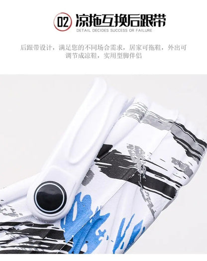 Men's Summer Camouflage Graffiti Sandals Garden Clogs Shoes Men Outdoor Beach Anti-skid Slippers Indoor Home Shoe big size 45-49