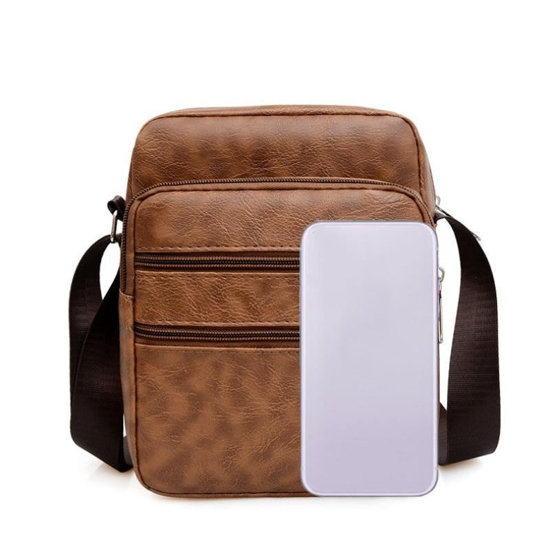 PU Leather Mens Sling Bag Messenger Shoulder Crossbody Bags Large Capacity Multifunctional Work Handbag For Daily Use