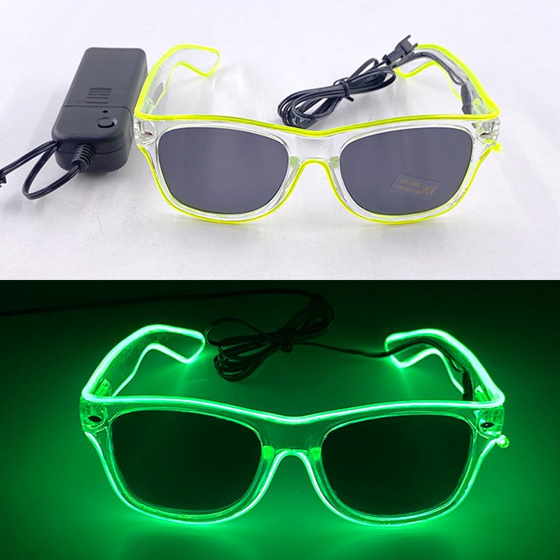 1PC Light Up LED Glasses Glow Sunglasses EL Wire Neon Glasses Glow in The Dark Party Supplies Neon Party Favors for Adults