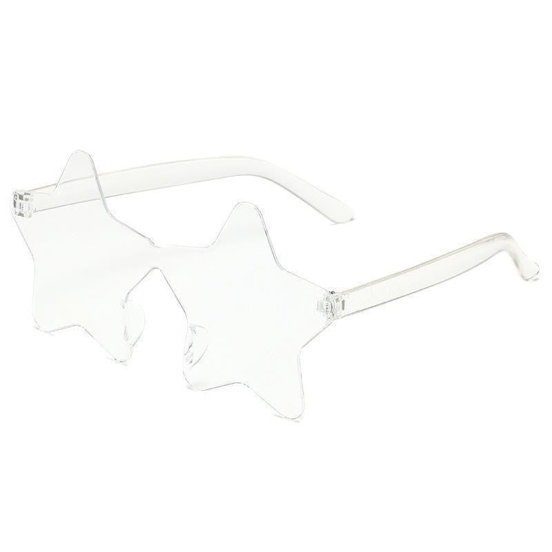Star Shaped Sunglasses Rimless Colorful Transparent Glasses for Women Men Festival Birthday Cosplay Beach Summer Party Supplies