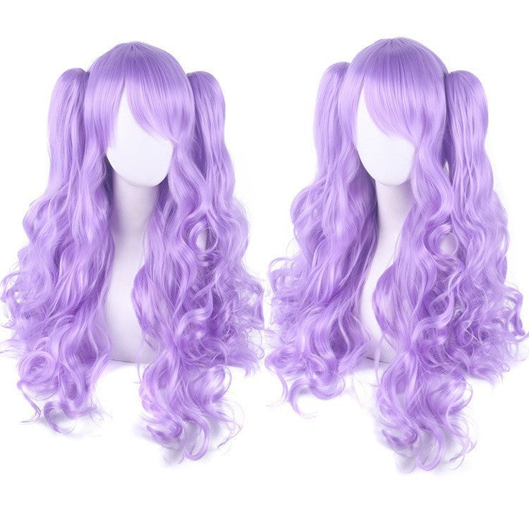 Cosplay Anime Wig Lolita Cute Lolita Double Ponytail Long Curled Hair Fake Hair Synthetic fiber wig