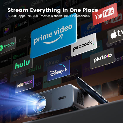WIMIUS 1200 ANSI Projetor 4K Full HD 1080P Google TV Game Beam Mini Projetores para Filmes Home Theater WiFi BT5.2 Laser Beamer